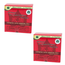 Load image into Gallery viewer, 2 X Antiadipose tea with Ginseng, 30 sachets, weight loss, digestion, intestinal transit, antioxidant, liver, circulation, immunity, energy system, skin, hair, sexual activity