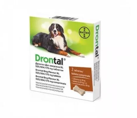 Internal parasiticide for dogs Drontal Dog Flavor XL, 2 tablets