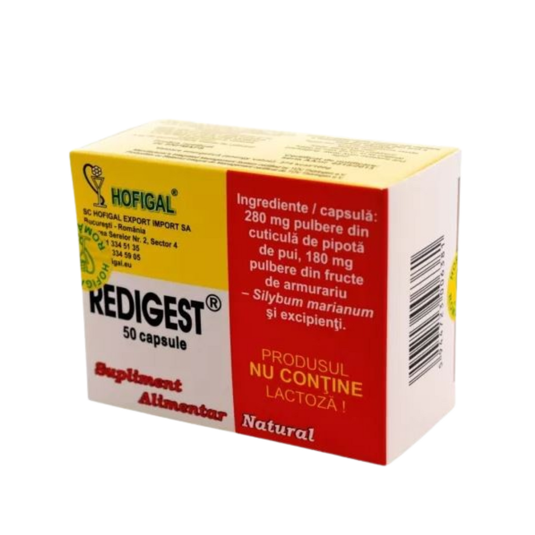 Redigest, 50 capsules, proper functioning of the digestive tract and related organs, bloating