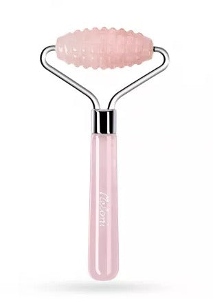 Mini Meloni Care pink quartz textured Facial Massage Roller