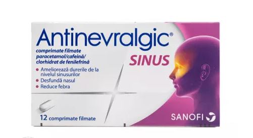 2 X Antinevralgic Sinus, 12 film-coated tablets, Colds and Flu